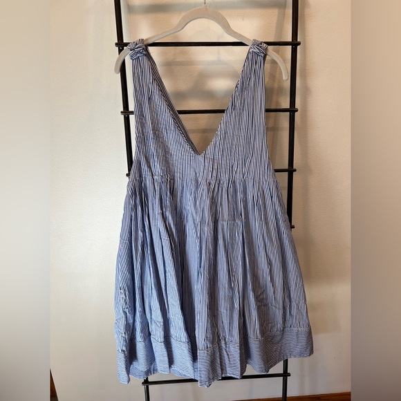 Free People Blue and White Striped Sleeveless Dress - Picture 3 of 3